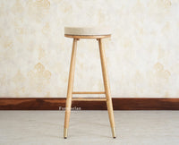 Boston Kitchen Bar Stool with Cushion Furniselan Natural Finish