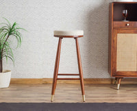 Boston Kitchen Bar Stool with Cushion Furniselan Brown-Finish