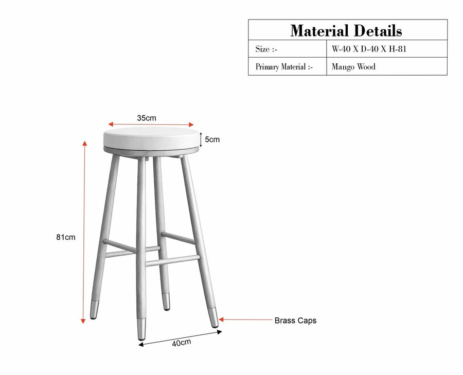 Boston Kitchen Bar Stool with Cushion Furniselan Natural Finish