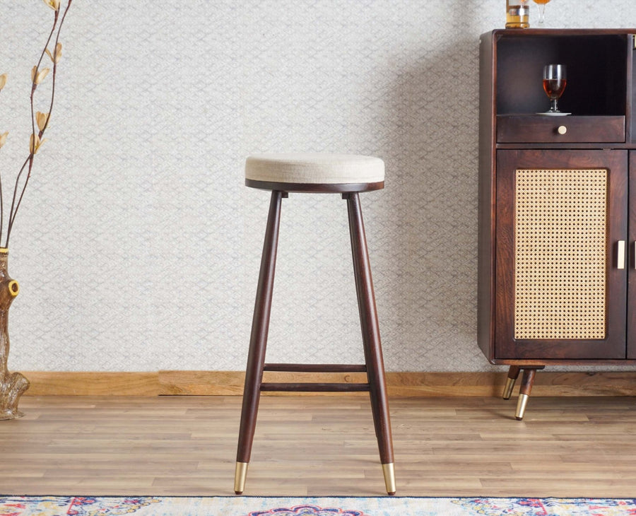 Boston Kitchen Bar Stool with Cushion Furniselan Grey-Finish