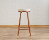 Boston Kitchen Bar Stool with Cushion Furniselan Brown-Finish