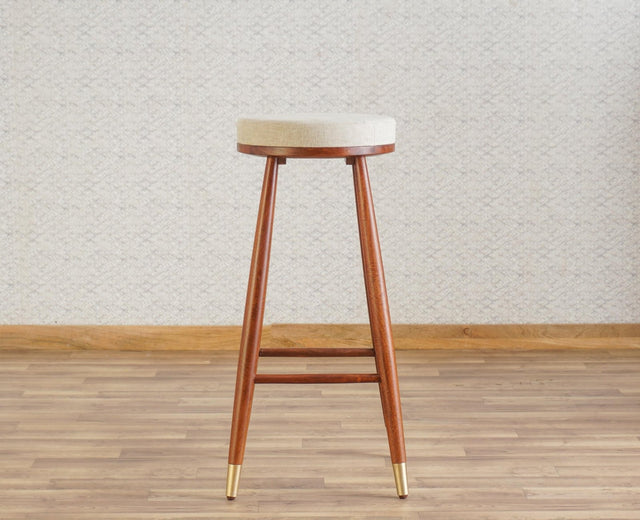 Boston Kitchen Bar Stool with Cushion Furniselan Brown-Finish