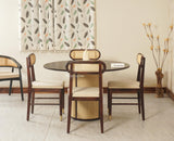 Boston Loop Solid Wood Round Four Seater Dining Set - Dining Set - Furniselan Grey Finish