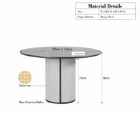 Boston Loop Solid Wood Round Seater Dining Table - Dining Set - Furniselan Grey Finish