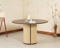 Boston Loop Solid Wood Round Seater Dining Table - Dining Set - Furniselan