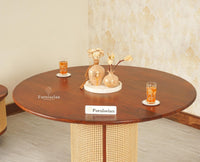 Boston Loop Solid Wood Round Six Seater Dining Set - Dining Set - Furniselan