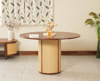 Boston Loop Solid Wood Round Six Seater Dining Set - Dining Set - Furniselan