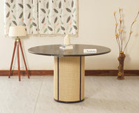 Boston Loop Solid Wood Round Six Seater Dining Set - Dining Set - Furniselan