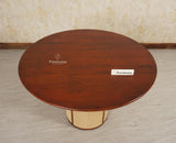 Boston Loop Solid Wood Round Six Seater Dining Set - Dining Set - Furniselan Brown Finish