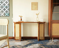 Boston Luma Wooden Entryway Console Table Teak Finish