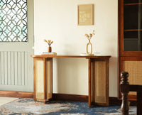 Boston Luma Wooden Entryway Console Table Teak Finish