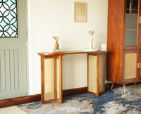 Boston Luma Wooden Entryway Console Table Teak Finish