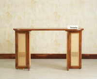 Boston Luma Wooden Entryway Console Table Teak Finish