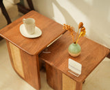 Boston Luma Wooden Multipurpose Side Table Set of Two Natural Oak Finish