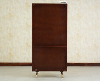 Boston Luxury Solid Wood Bookshelf | 4 Door Wooden Bookcase & Display Cabinet Furniselan Grey Finish