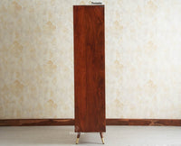 Boston Luxury Solid Wood Bookshelf | 4 Door Wooden Bookcase & Display Cabinet Furniselan Brown Finish