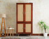 Boston Luxury Solid Wood Bookshelf | 4 Door Wooden Bookcase & Display Cabinet