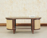 Boston Sheesham Wood Oval Coffee Table Furniselan Grey Finish
