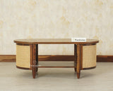 Boston Sheesham Wood Oval Coffee Table Furniselan Teak Finish