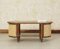 Boston Sheesham Wood Oval Coffee Table Furniselan Teak Finish