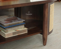 Boston Sheesham Wood Oval Coffee Table Furniselan Grey Finish