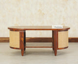 Boston Sheesham Wood Oval Coffee Table Furniselan Brown Finish
