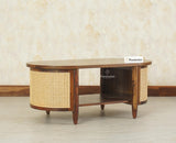 Boston Sheesham Wood Oval Coffee Table Furniselan Teak Finish