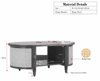 Boston Sheesham Wood Oval Coffee Table Furniselan Teak Finish