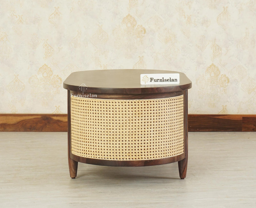 Boston Sheesham Wood Oval Coffee Table Furniselan Grey Finish