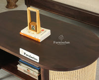 Boston Sheesham Wood Oval Coffee Table Furniselan Grey Finish