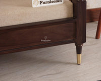 Boston Sheesham Wood Rattan Cane One Seater Sofa - Three Seater Sofa - Furniselan Grey-Finish