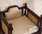 Boston Sheesham Wood Rattan Cane One Seater Sofa - Three Seater Sofa - Furniselan Grey-Finish