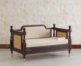 Boston Sheesham Wood Rattan Cane Two Seater Sofa - Three Seater Sofa - Furniselan Grey-Finish