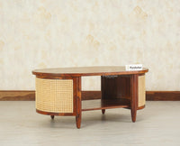 Boston Sheesham Wood Sofa Set Five Seater with Coffee Table Furniselan Brown Finish