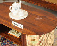 Boston Sheesham Wood Sofa Set Five Seater with Coffee Table Furniselan Brown Finish