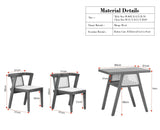 SmartFit Compact Solid Wood Rattan Cane Dining Set Two Seater - Dining Set - Furniselan Natural Finish