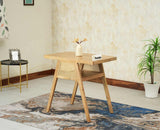 SmartFit Compact Solid Wood Rattan Cane Dining Set Two Seater - Dining Set - Furniselan Natural Finish
