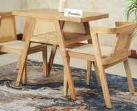 SmartFit Compact Solid Wood Rattan Cane Dining Set Two Seater - Dining Set - Furniselan Natural Finish