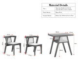 Boston SmartFit Compact Solid Wood Rattan Cane Dining Set Two Seater Furniselan