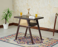 SmartFit Compact Solid Wood Rattan Cane Dining Set Two Seater - Dining Set - Furniselan Grey Finish