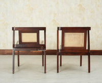 SmartFit Compact Solid Wood Rattan Cane Dining Set Two Seater - Dining Set - Furniselan Grey Finish