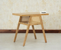 SmartFit Compact Solid Wood Rattan Cane Dining Set Two Seater - Dining Set - Furniselan Natural Finish