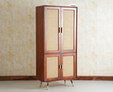 Boston Solid Mango Wood 4 Door Crockery Cabinet | Modern Kitchen Storage Unit Furniselan Brown Finish