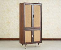 Boston Solid Mango Wood 4 Door Crockery Cabinet | Modern Kitchen Storage Unit Furniselan Grey Finish
