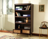 Boston Solid Wood Bookshelf for Office,Study Room, Livingroom Grey Finish