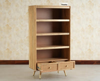 Boston Solid Wood Bookshelf for Office,Study Room, Livingroom Natural Finish