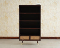 Boston Solid Wood Bookshelf for Office,Study Room, Livingroom Grey Finish