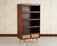 Boston Solid Wood Bookshelf for Office,Study Room, Livingroom Brown Finish