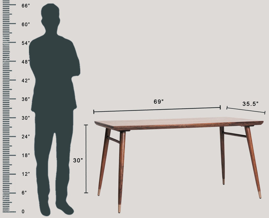 Boston Solid Wood Dining Table Six Seater-150cm Furniselan Grey Finish