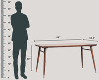 Boston Solid Wood Dining Table Six Seater Furniselan Grey-Finish